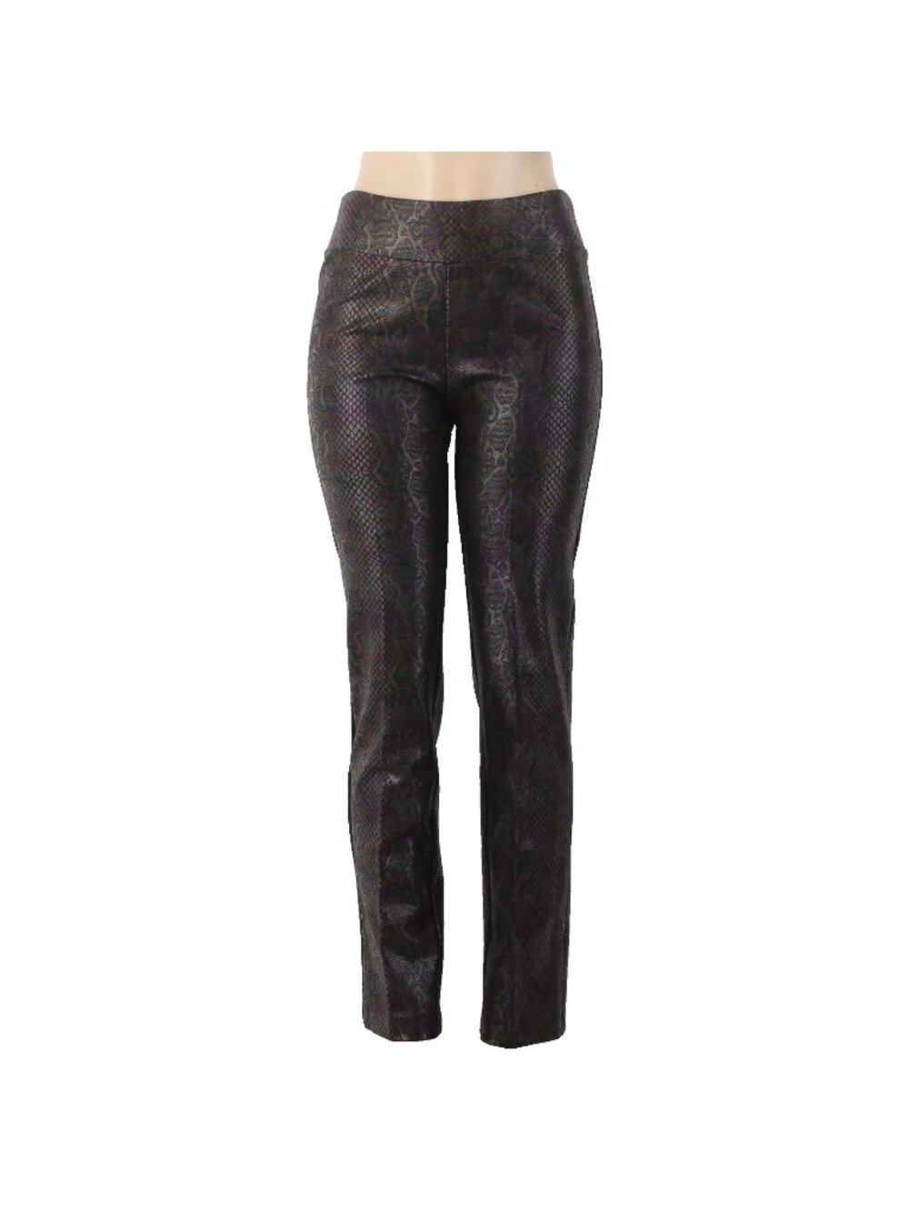 Lena Gabrielle Pant Sz 6 x 30 Black Multi Colored Reptile Print Rayon Nylon Pant